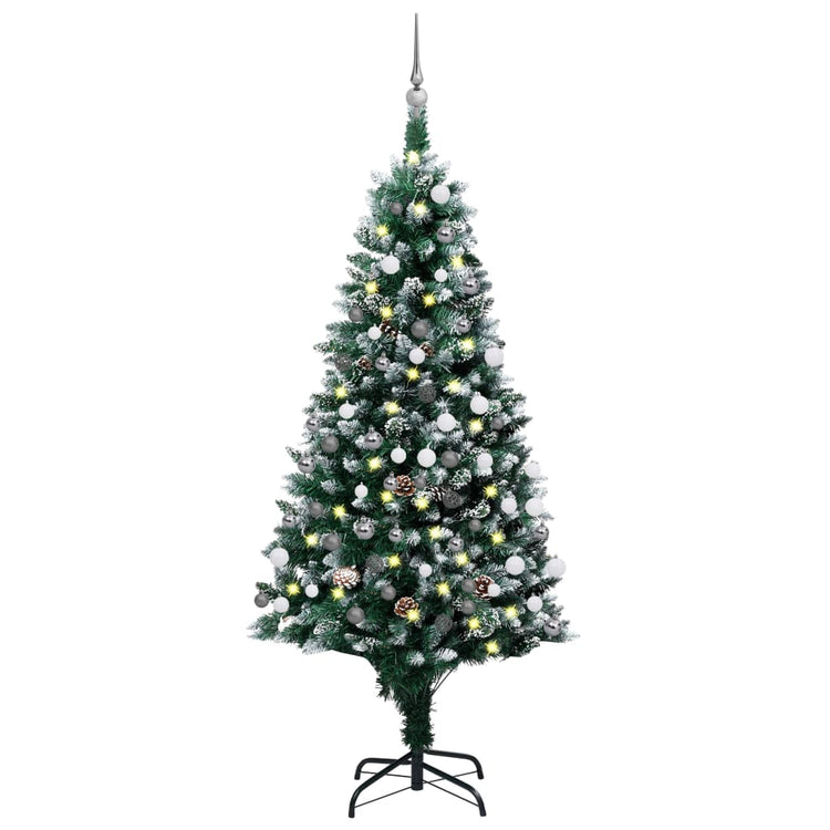 Vidaxl kunstkerstboom avec éclairage balles de Noël cônes 180 c5
