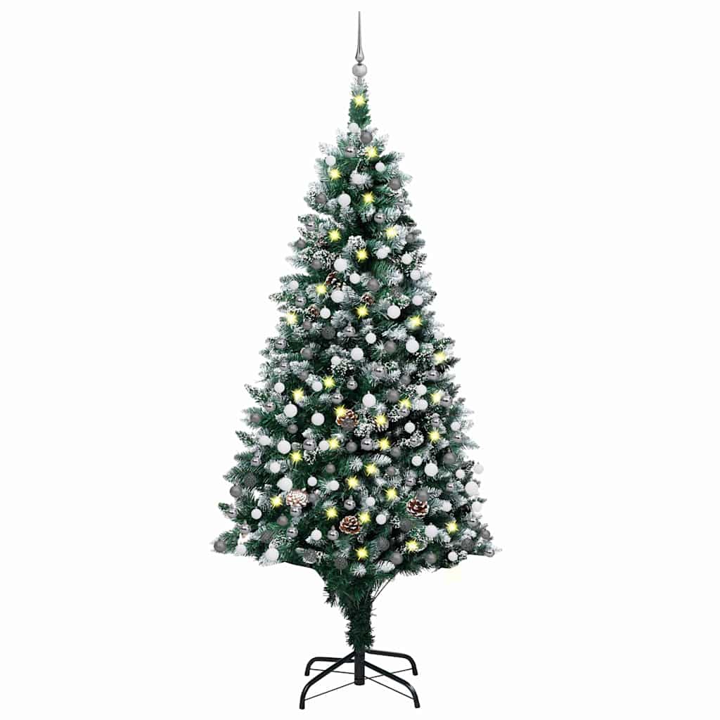 Vidaxl kunstkerstboom avec éclairage balles de Noël pins 210 cm