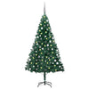 Vidaxl kunstkerstboom avec éclairage et balles de Noël 150 cm en PVC vert