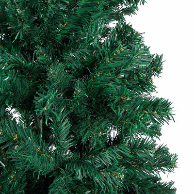 Vidaxl kunstkerstboom avec éclairage et balles de Noël 210 cm en PVC vert
