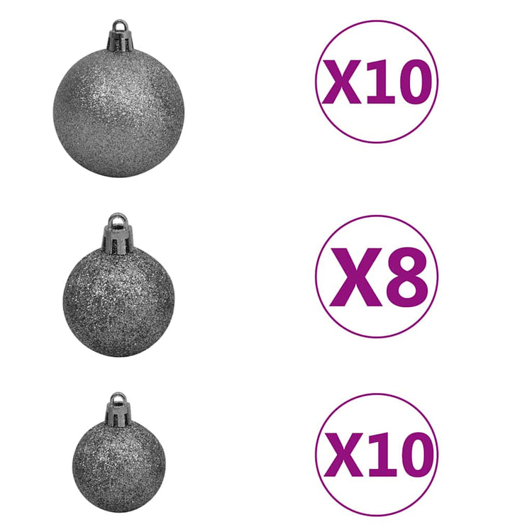 Vidaxl kunstkerstboom avec éclairage et balles de Noël 210 cm en PVC vert