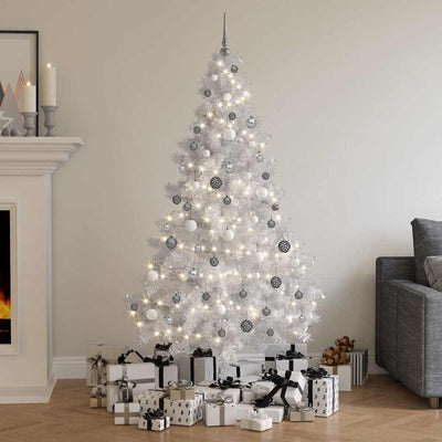Vidaxl kunstkerstboom avec éclairage et balles de Noël 180 cm PVC blanc