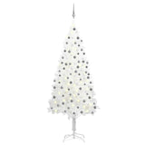 Vidaxl kunstkerstboom avec éclairage et balles de Noël 210 cm PVC blanc - afbeelding 1