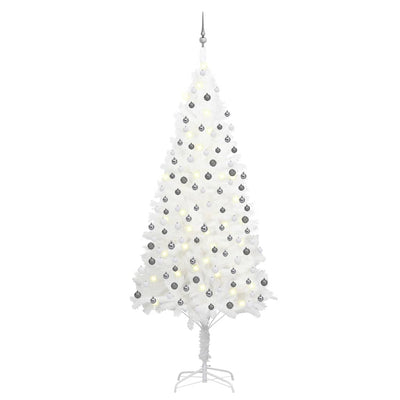 Vidaxl kunstkerstboom avec éclairage et balles de Noël 240 cm blancs
