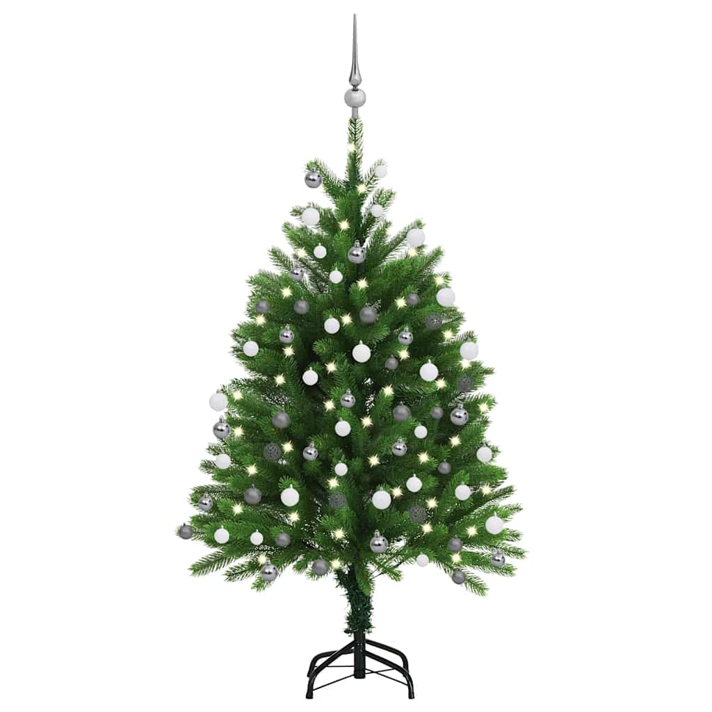 Vidaxl Kunstkerstboom avec l'éclairage et les balles de Noël 120 cm verts
