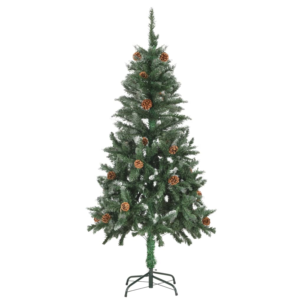 Vidaxl kunstkerstboom avec l'éclairage et les cônes de pin 150 cm