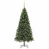 Vidaxl kunstkerstboom avec éclairage et balles de Noël 210 cm verts