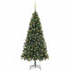 Vidaxl kunstkerstboom avec éclairage et balles de Noël 210 cm verts