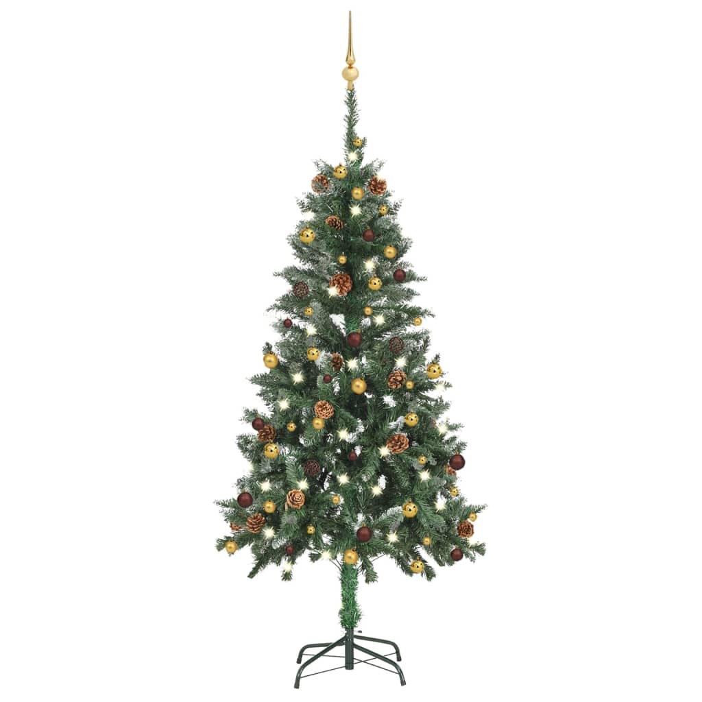 Vidaxl kunstkerstboom avec éclairage et balles de Noël 150 cm
