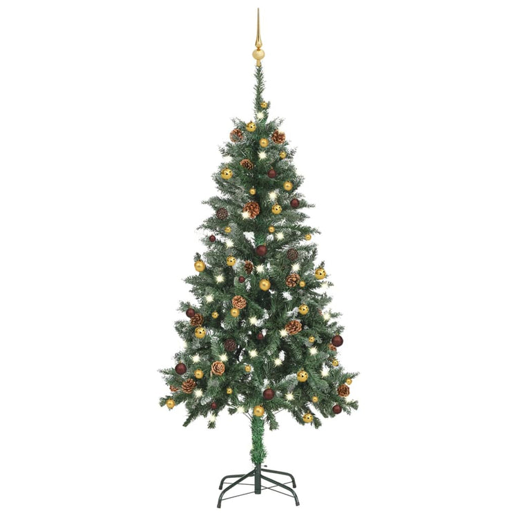 Vidaxl kunstkerstboom avec éclairage et balles de Noël 150 cm