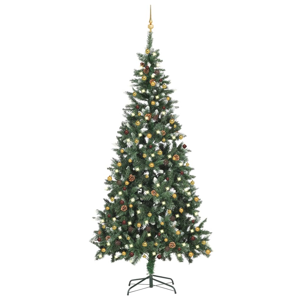 Vidaxl kunstkerstboom avec éclairage et balles de Noël 210 cm
