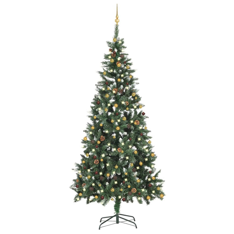Vidaxl kunstkerstboom avec éclairage et balles de Noël 210 cm