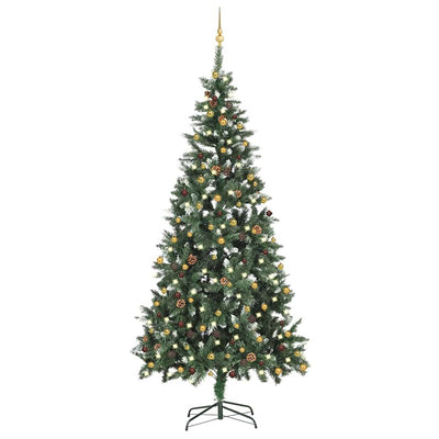 Vidaxl kunstkerstboom avec éclairage et balles de Noël 210 cm