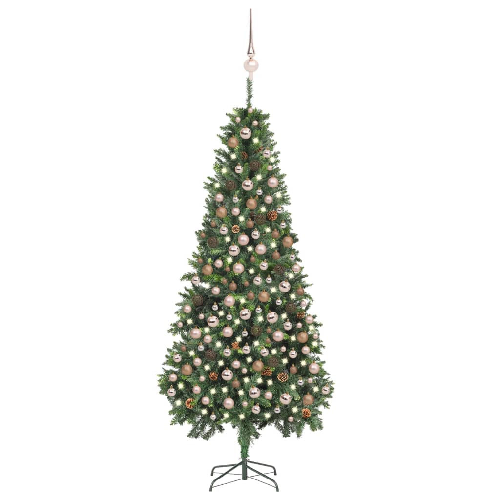 Vidaxl kunstkerstboom avec éclairage balles de Noël pins 210 cm