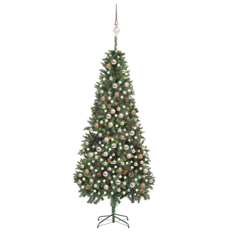Vidaxl kunstkerstboom avec éclairage balles de Noël pins 210 cm
