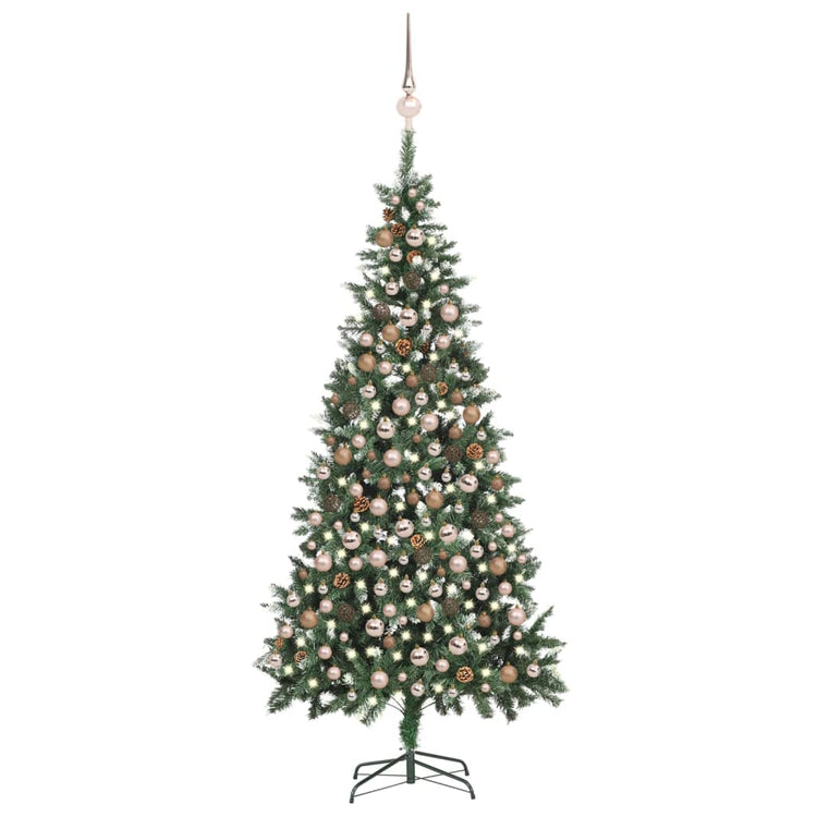 Vidaxl kunstkerstboom avec éclairage balles de Noël pins 210 cm