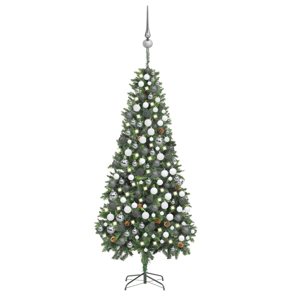 Vidaxl kunstkerstboom avec éclairage balles de Noël pins 210 cm