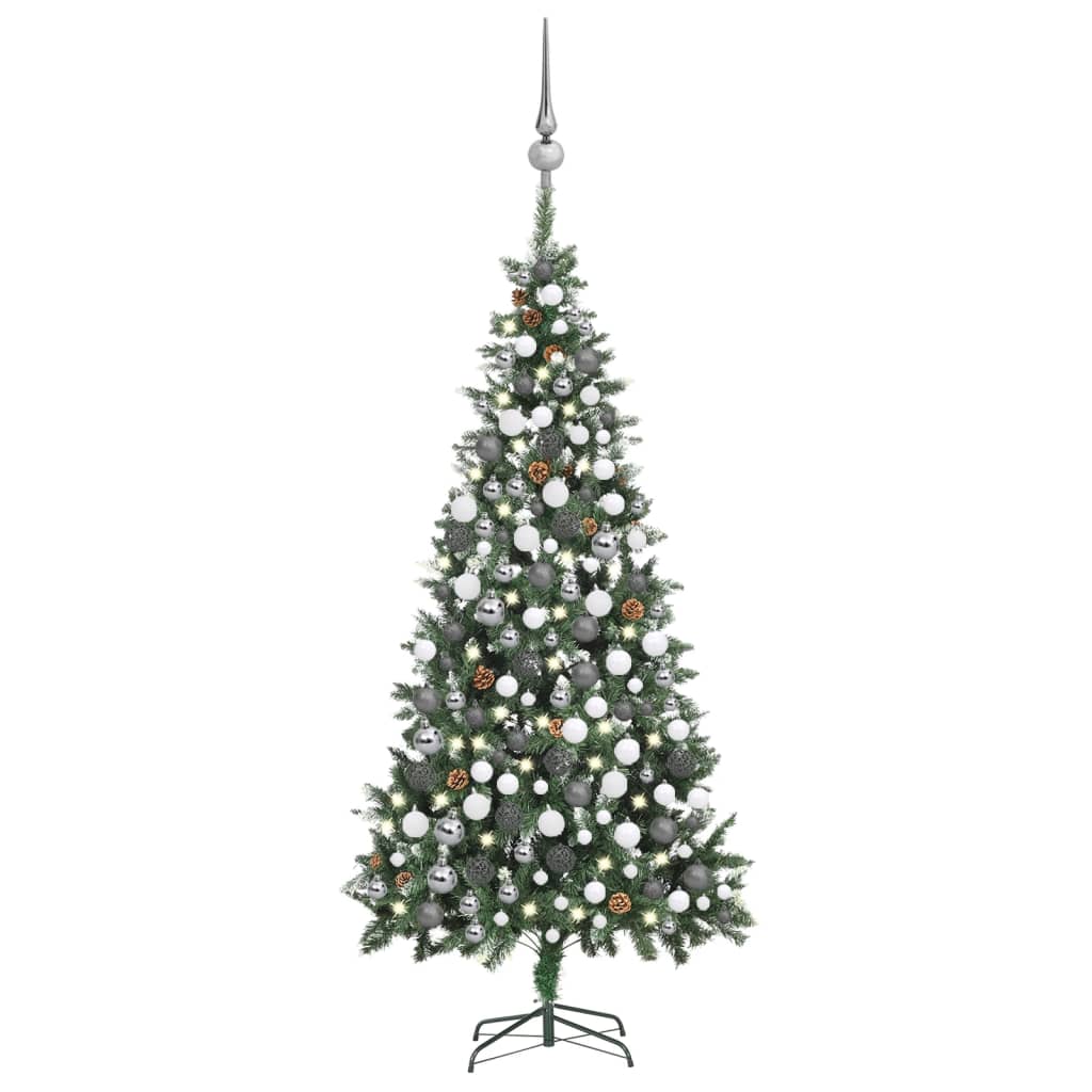 Vidaxl kunstkerstboom avec éclairage balles de Noël pins 210 cm