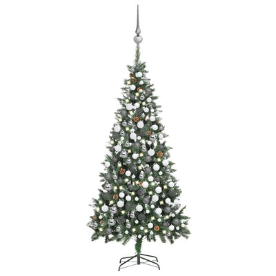 Vidaxl kunstkerstboom avec éclairage balles de Noël pins 210 cm