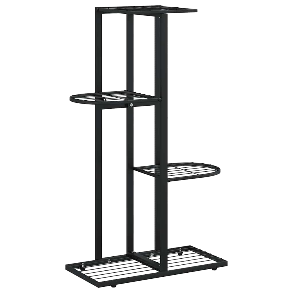 Norme de fleur vidaxl avec 4 couches 43x22x76 cm en métal noir