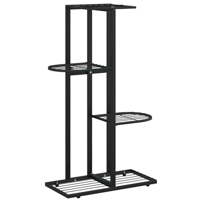 Norme de fleur vidaxl avec 4 couches 43x22x76 cm en métal noir