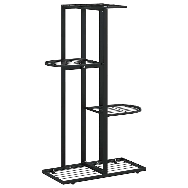 Norme de fleur vidaxl avec 4 couches 43x22x76 cm en métal noir