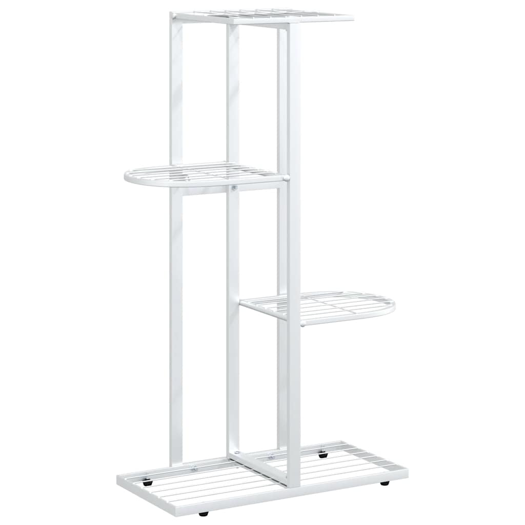 Norme de fleur de vidaxl avec 4 couches 43x22x76 cm en métal blanc