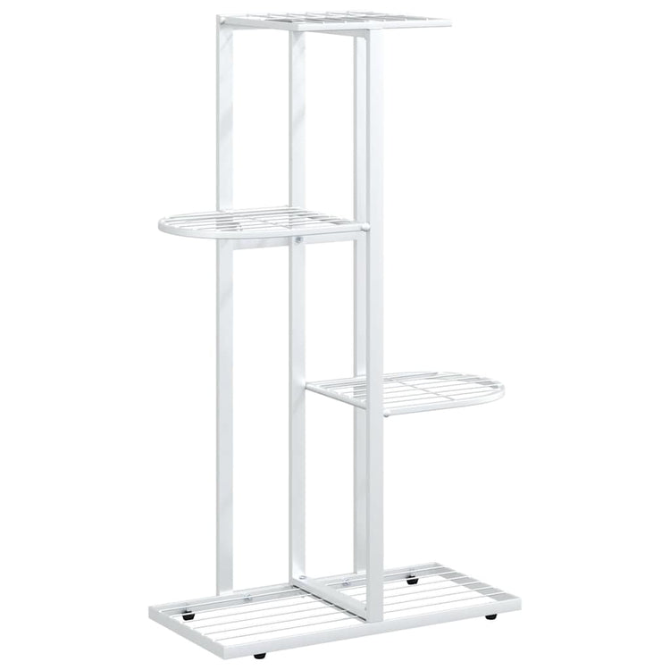 Norme de fleur de vidaxl avec 4 couches 43x22x76 cm en métal blanc