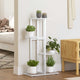 Norme de fleur de vidaxl avec 4 couches 43x22x76 cm en métal blanc