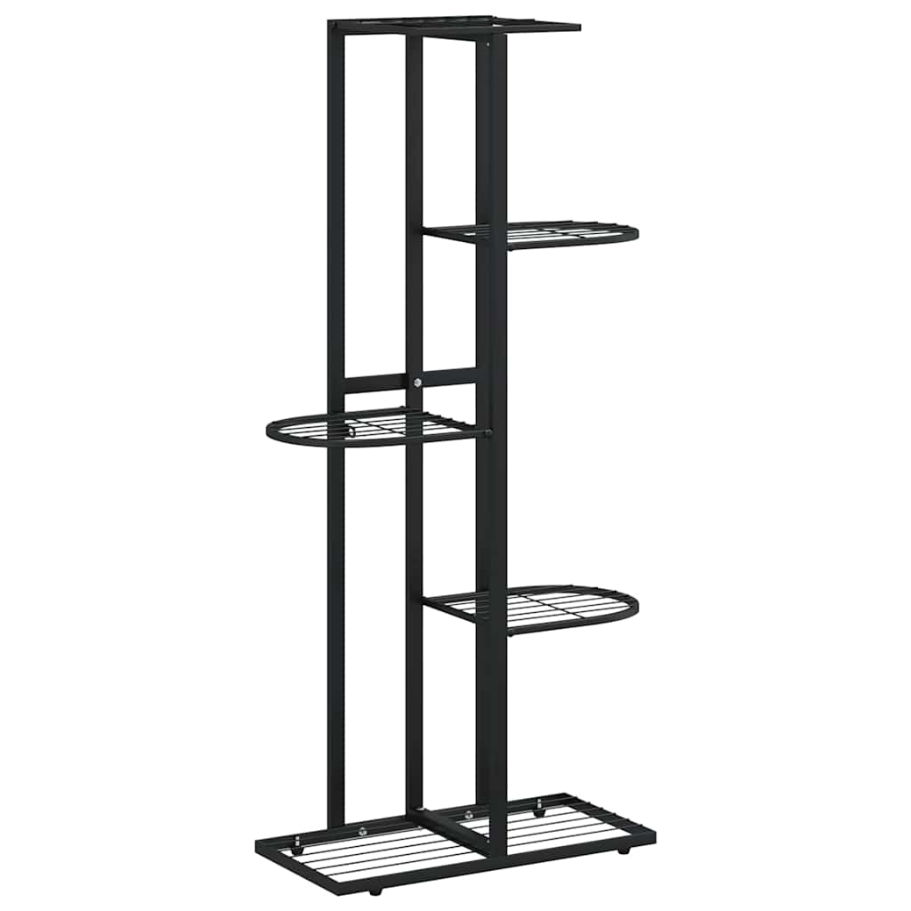 Norme de fleur vidaxl avec 5 couches 43x22x98 cm en métal noir