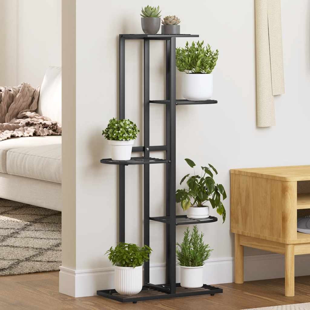 Norme de fleur vidaxl avec 5 couches 43x22x98 cm en métal noir