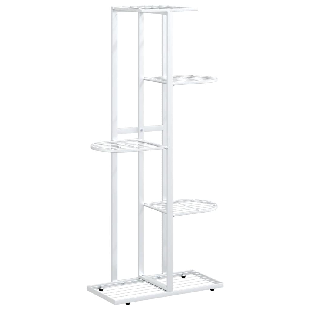 Norme de fleur de vidaxl avec 5 couches 43x22x98 cm en métal blanc