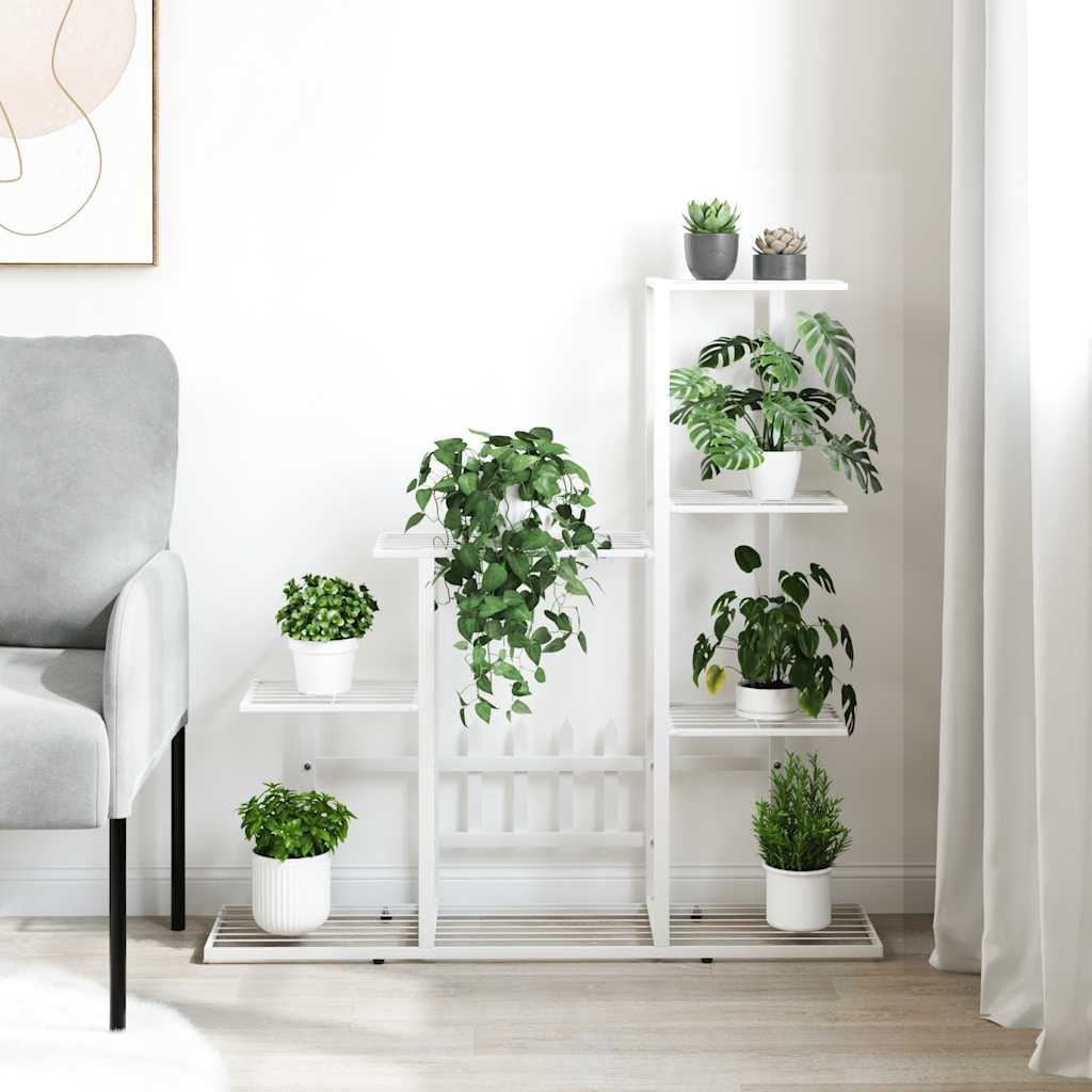 Vidaxl Flower Standard 94.5x25x88 cm métal blanc