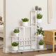 Support de fleur Vidaxl avec roues 94.5x25x92,5 cm en métal blanc