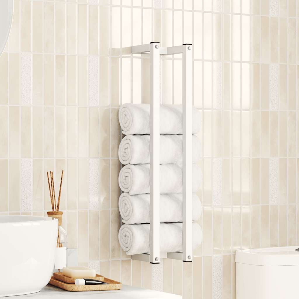 Rack de serviette Vidaxl 12.5x12.5x60 cm en acier blanc