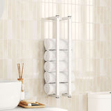 Rack de serviette Vidaxl 12.5x12.5x60 cm en acier blanc - afbeelding 1