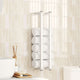 Rack de serviette Vidaxl 12.5x12.5x60 cm en acier blanc