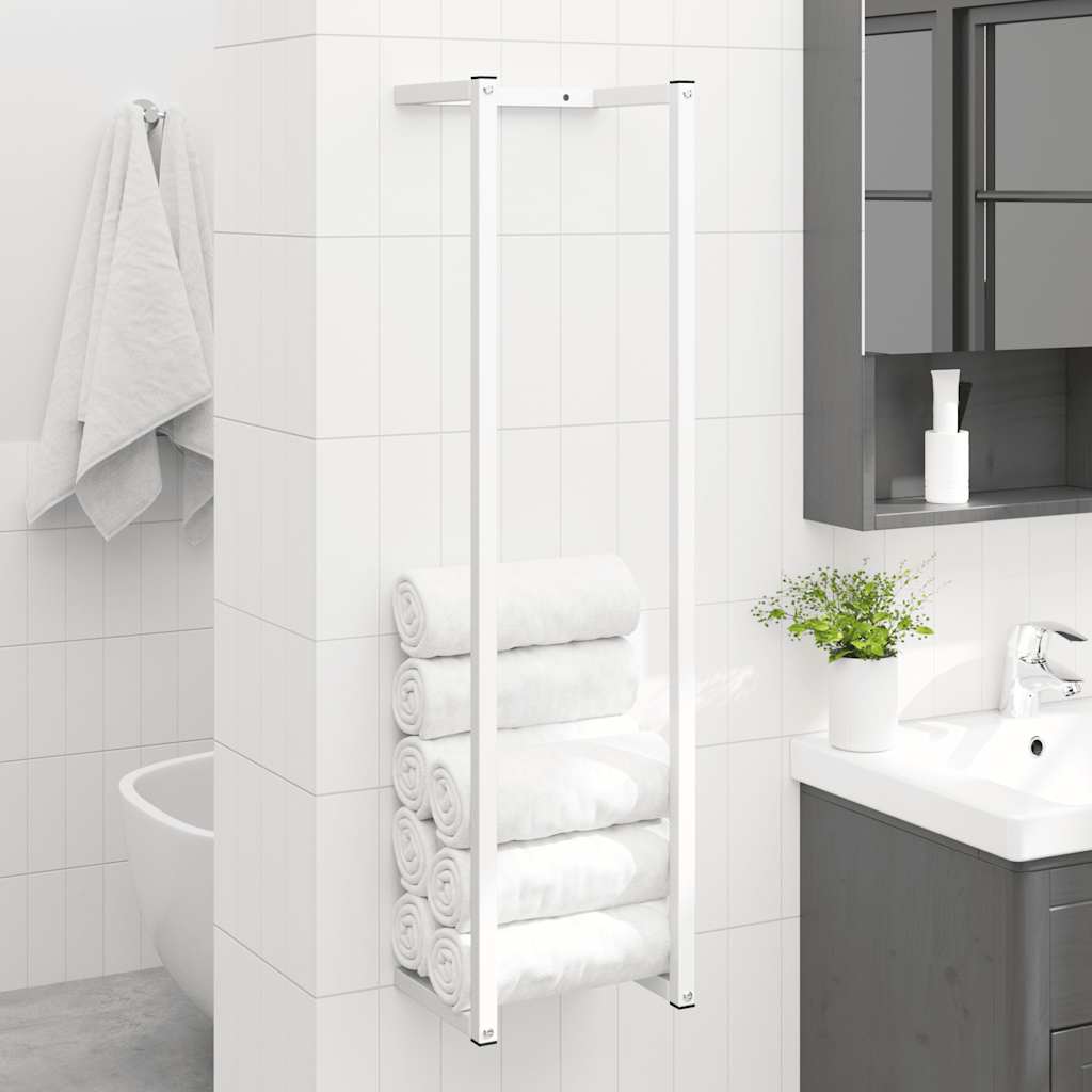 Rack de serviette Vidaxl 25x20x95 cm en acier blanc