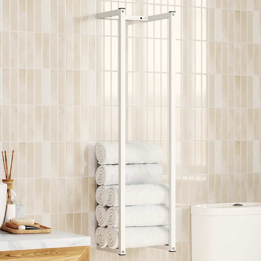 Rack de serviette Vidaxl 25x20x95 cm en acier blanc
