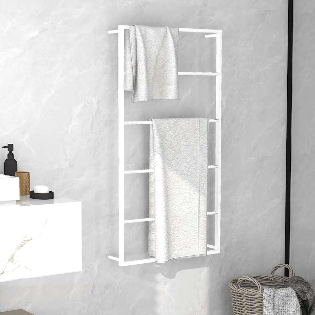 Rack de serviette Vidaxl 60x10x116 cm en acier blanc