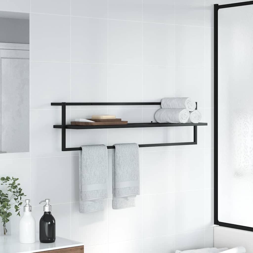 Rack de serviettes Vidaxl 95x25x22 cm Black