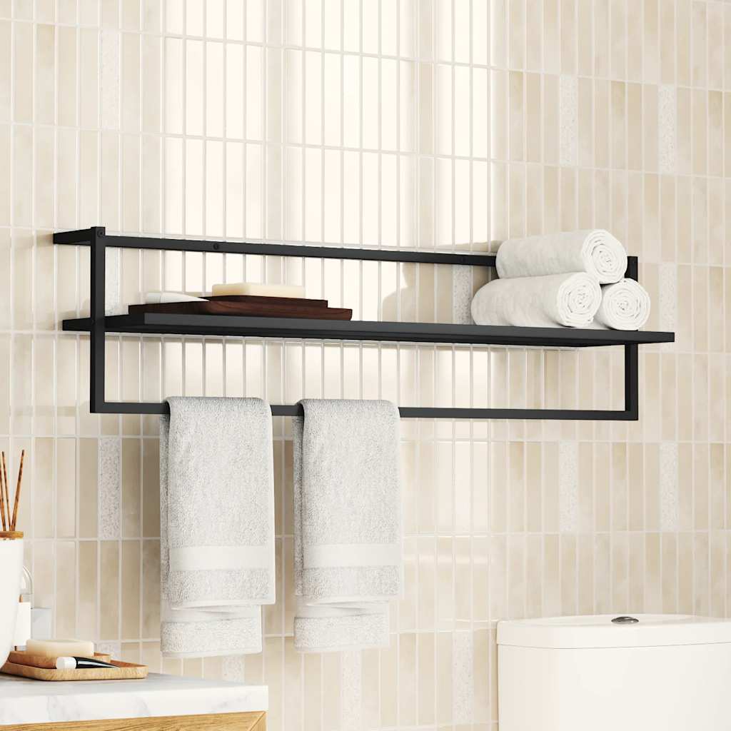 Rack de serviettes Vidaxl 95x25x22 cm Black