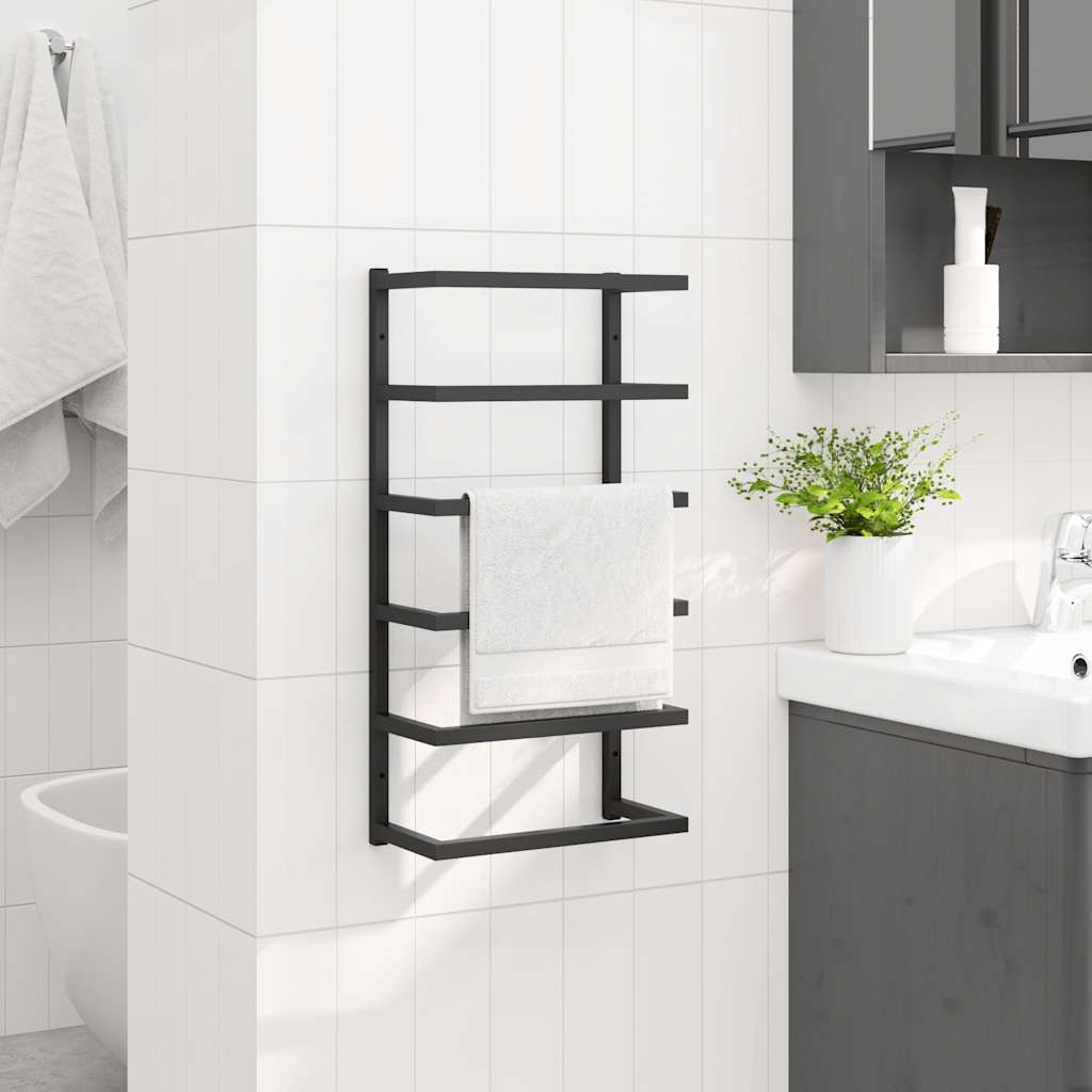 Rack de serviettes Vidaxl 24x12x48 cm en acier noir