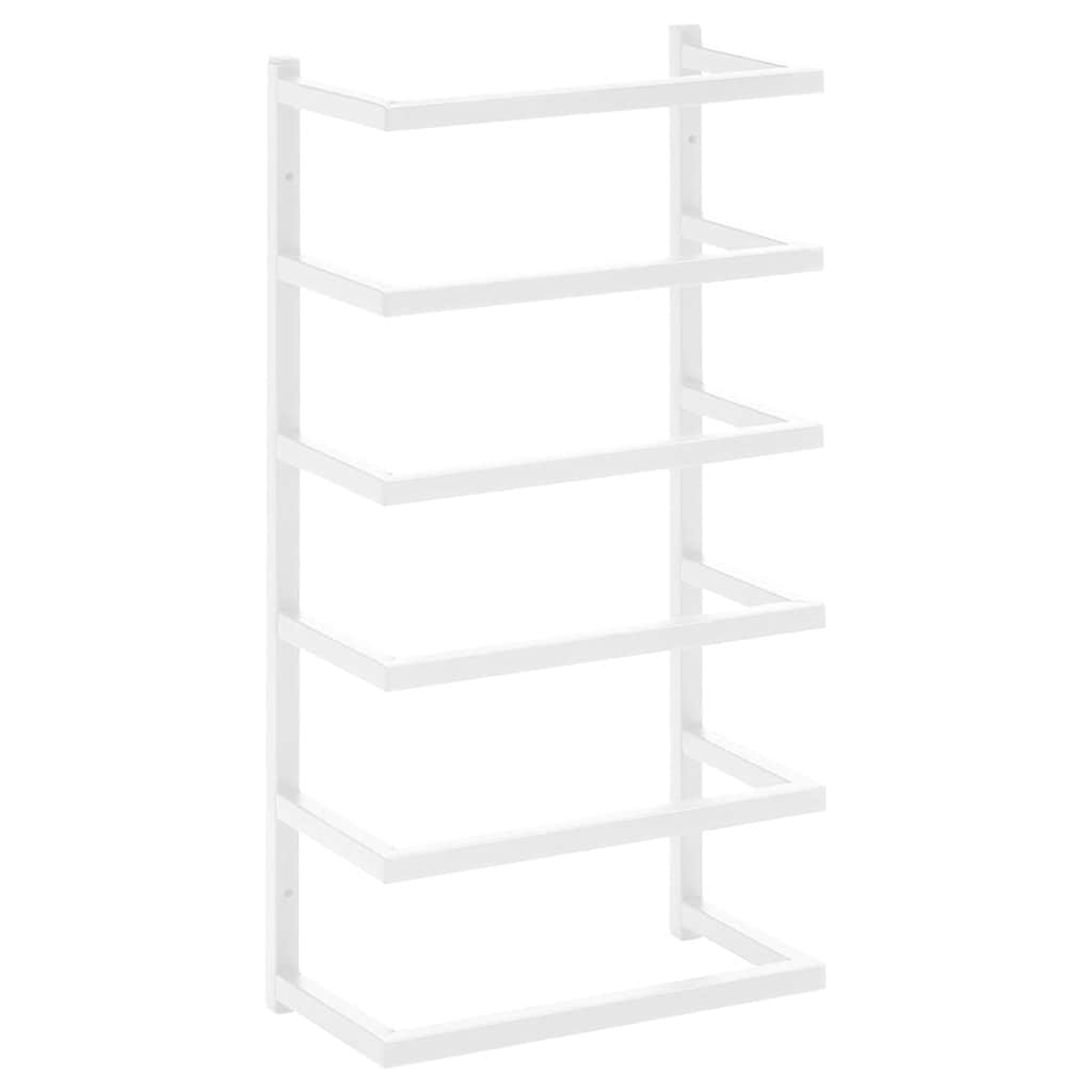 Rack de serviette Vidaxl 24x12x48 cm en acier blanc