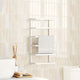 Rack de serviette Vidaxl 24x12x48 cm en acier blanc