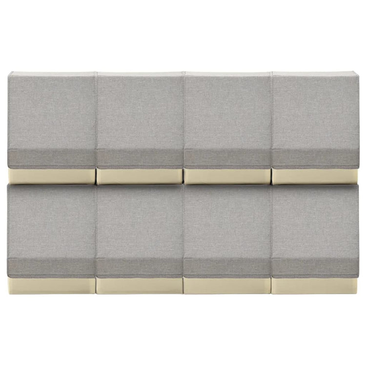Ensemble de boîtes de rangement Vidaxl 8 pièces avec couvercle en tissu empilable Gray Crème