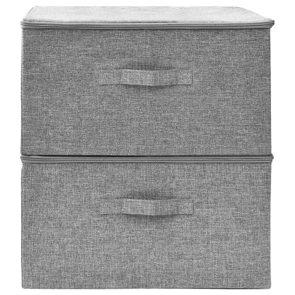 Boîtes de rangement Vidaxl 2 PCS 43x34x23 cm Gray de tissu