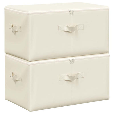 Boîtes de rangement Vidaxl 2 PCS 43X34X23 CM CRÈME DE TASH-COLORED