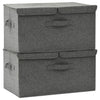 Boîtes de rangement Vidaxl 2 PCS 50x30x25 cm Fabric Anthracite -colored