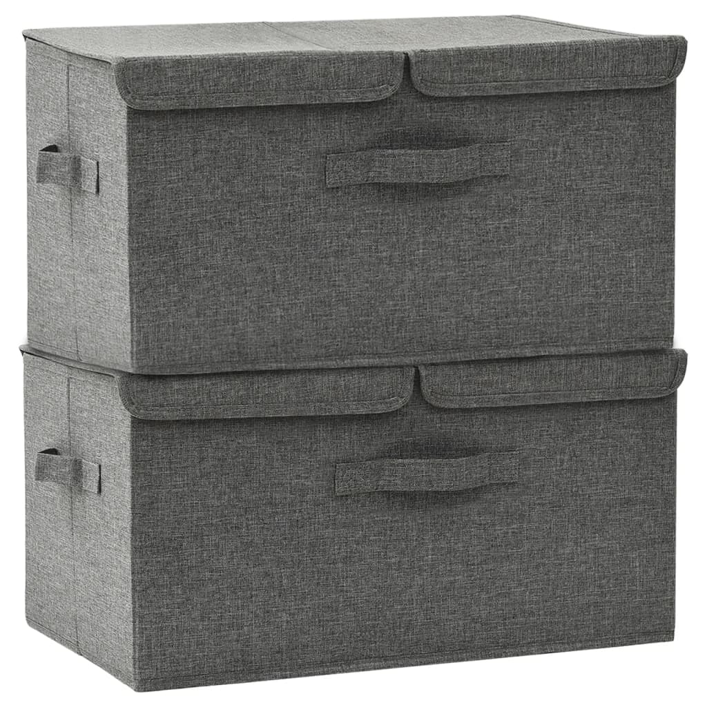 Boîtes de rangement Vidaxl 2 PCS 50x30x25 cm Fabric Anthracite -colored